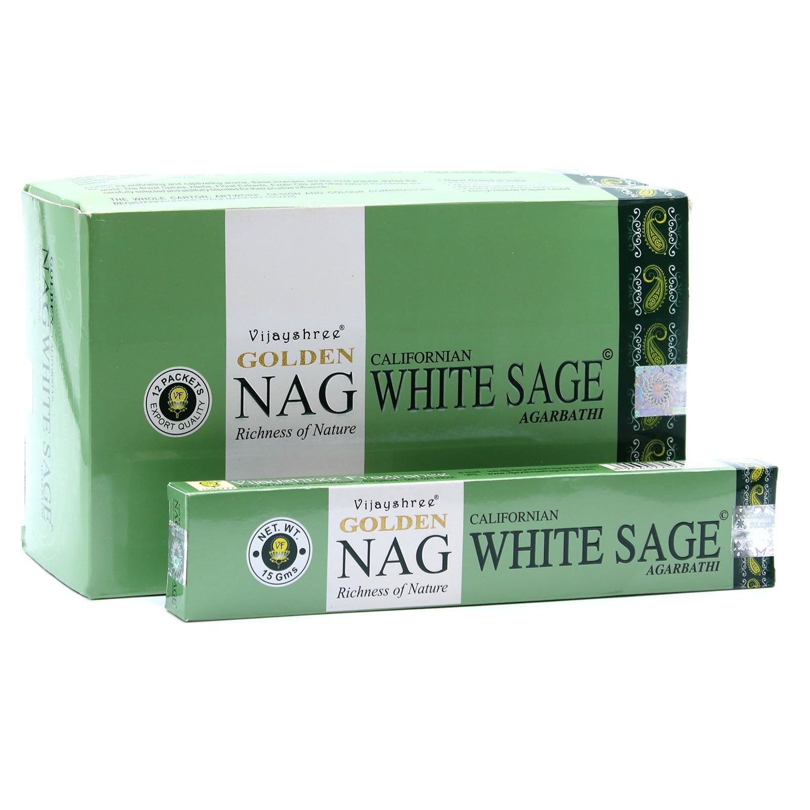 Smilkalų Lazdelės Nag White Sage Vijayshree Golden 15 G Natūralaus